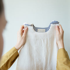 Saco de dormir MEDIA ESTACIÓN  blanco invierno/marinero TOG 1.5 en algodón orgánico