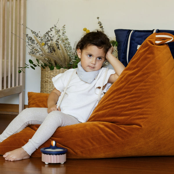 Pouf enfant éco-velours cuivre