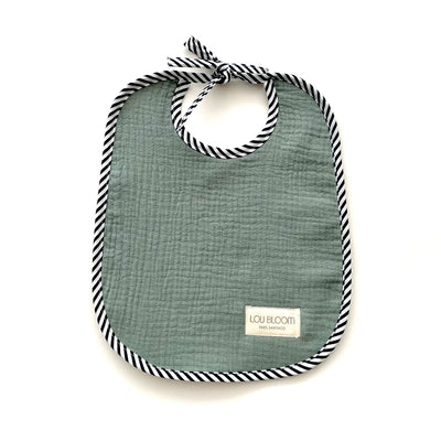 Bavoir vert eucalyptus en mousseline de coton bio