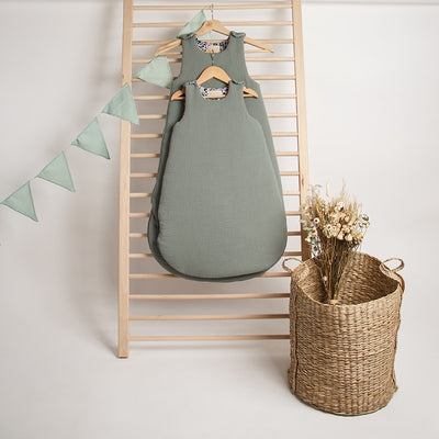 Gigoteuse vert eucalyptus en mousseline de coton bio