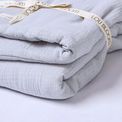 Manta Acolchada Bebé Muselina orgánica Celeste