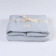 Manta Acolchada Bebé Muselina orgánica Celeste