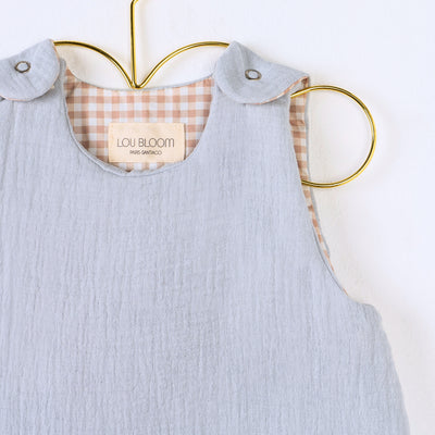 Saco de dormir Celeste viejo/Vichy TOG 1.5 en algodón orgánico