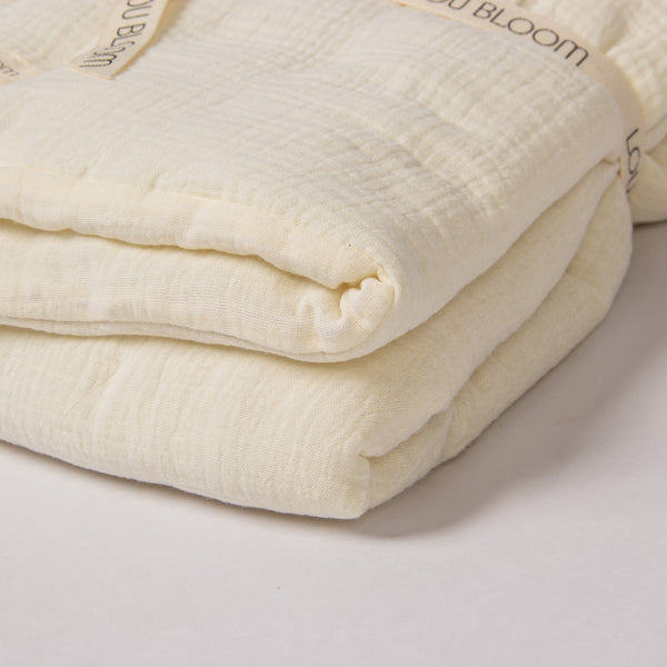 Manta Acolchada Bebé Muselina orgánica Blanco invierno