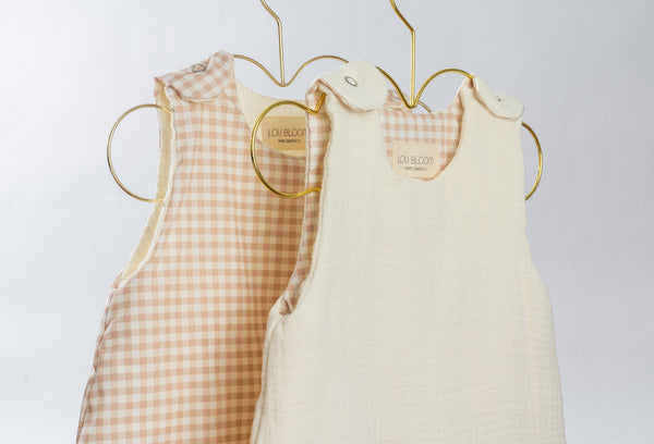 Saco de dormir Blanco Invierno/Vichy TOG 1.5 en algodón orgánico