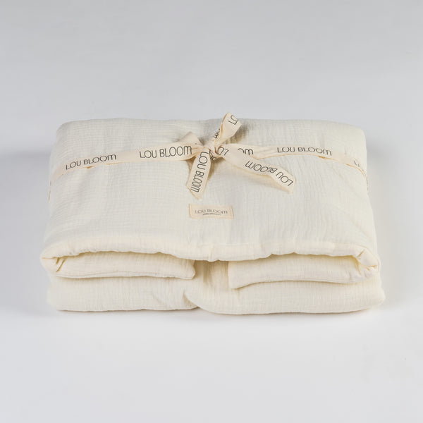 Manta Acolchada Bebé Muselina orgánica Blanco invierno