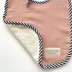 Babero muselina rosa palo en algodón orgánico