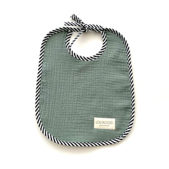 Bavoir vert eucalyptus en mousseline de coton bio