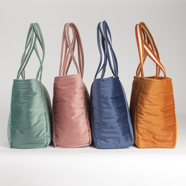 Bolso de maternidad eco-terciopelo cobre