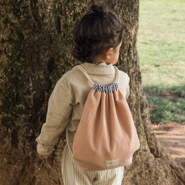 Morral rosa palo en muselina y popelina 100% orgánica