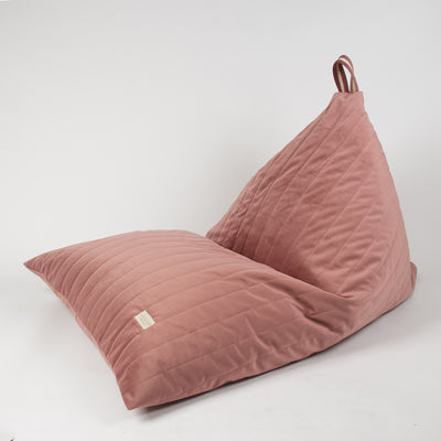 Pouf niño eco-terciopelo rosa palo