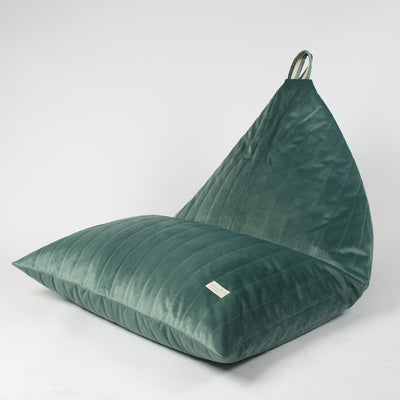 Pouf niño eco-terciopelo verde eucalipto