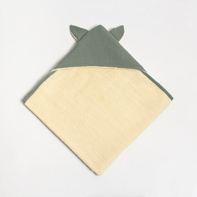 Serviette bébé mousseline vert eucalyptus en coton bio 500gsm