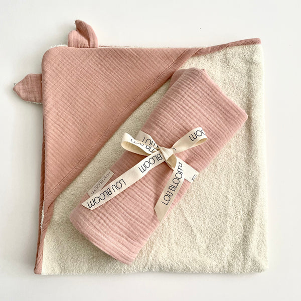 Kit Babyshower Toalla capucha + Maxi swaddle