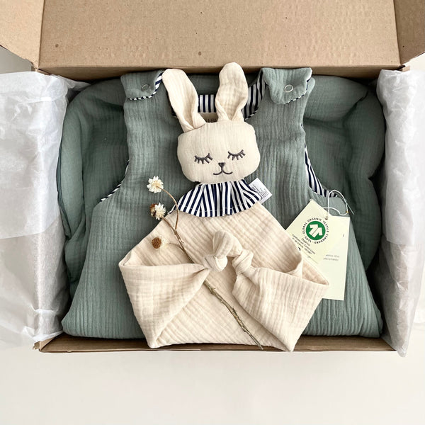 Kit Babyshower Saquito 0-6 tog 1.5 + Tuto conejo