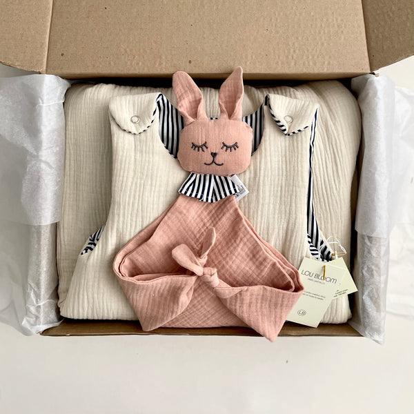 Kit Babyshower Saquito 0-6 tog 1.5 + Tuto conejo
