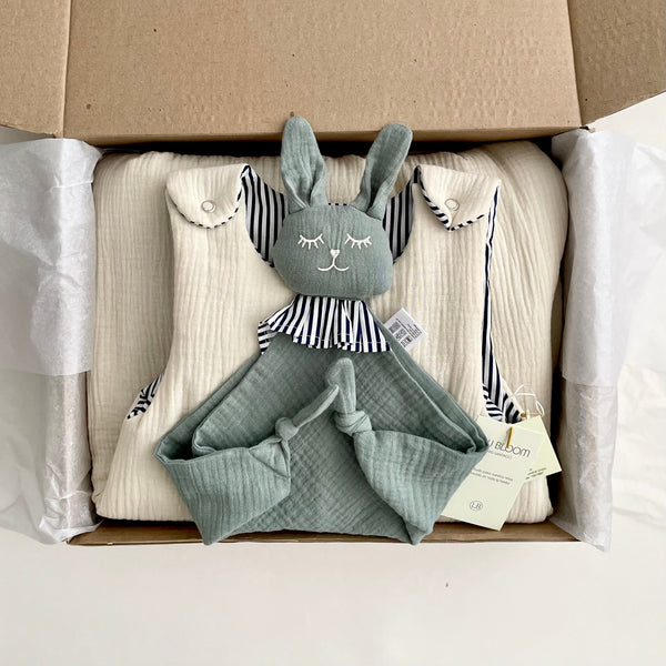 Kit Babyshower Saquito 0-6 tog 1.5 + Tuto conejo