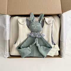 Kit Babyshower Saquito 0-6 tog 1.5 + Tuto conejo